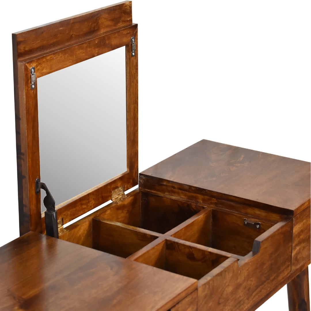 Chestnut Foldable Mirror Table-Smiddy Furniture