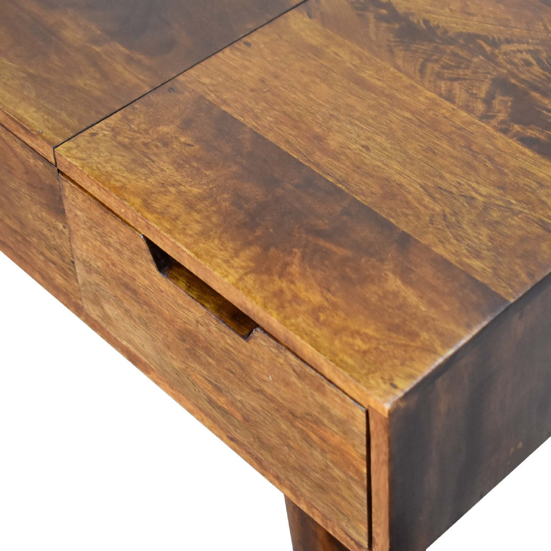Chestnut Foldable Mirror Table-Smiddy Furniture