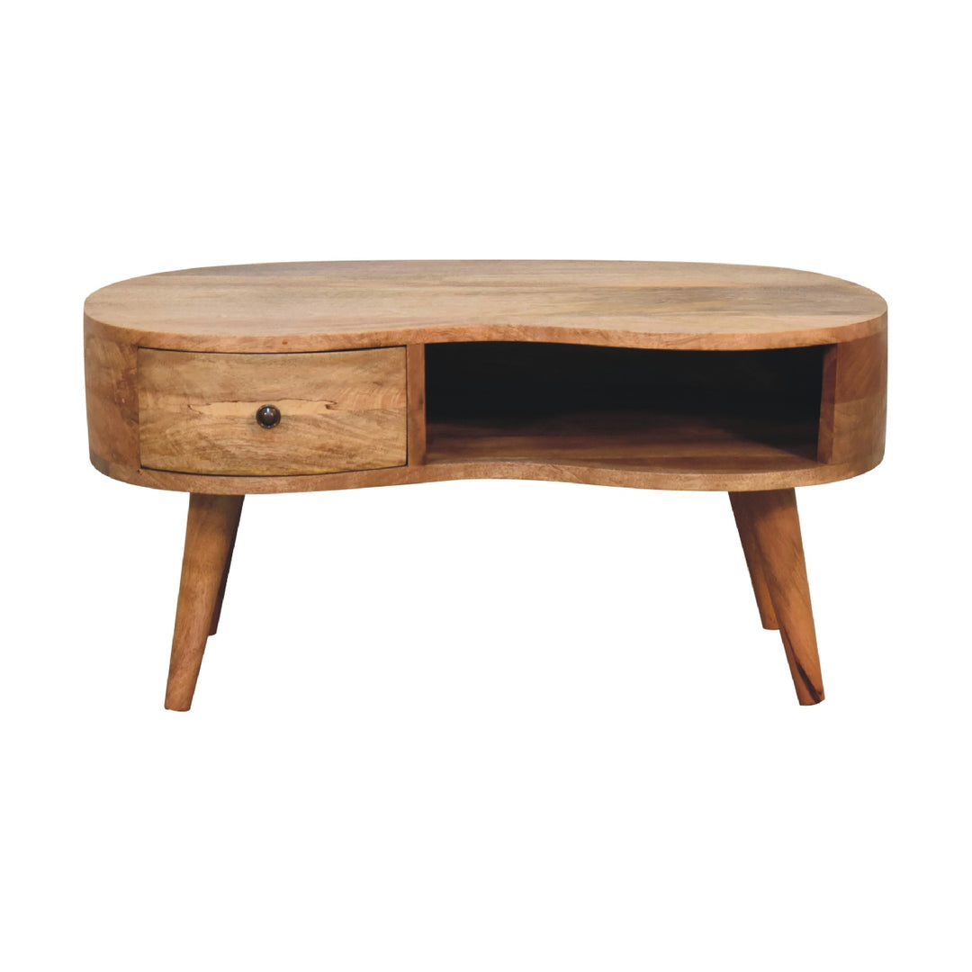 Oak-ish Wave Coffee Table-Smiddy Furniture