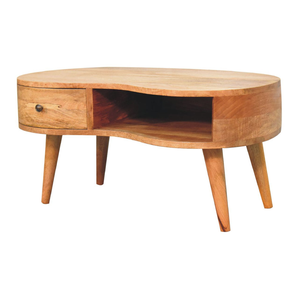 Oak-ish Wave Coffee Table-Smiddy Furniture