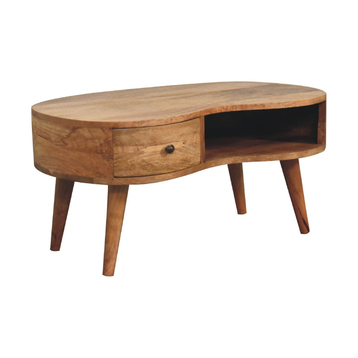Oak-ish Wave Coffee Table-Smiddy Furniture