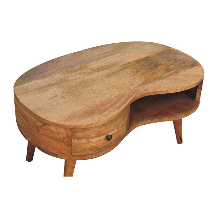 Oak-ish Wave Coffee Table-Smiddy Furniture