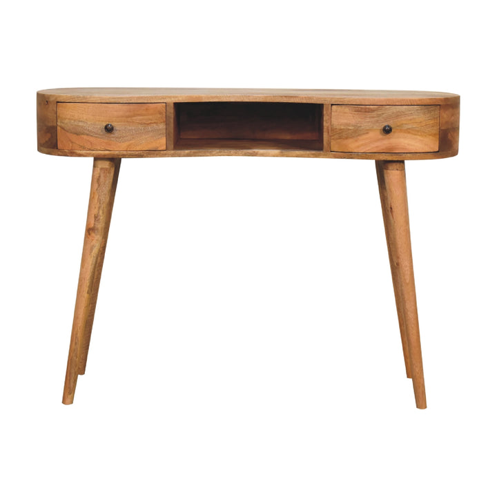 Oak - ish Wave Writing Desk - Smiddy Furniture