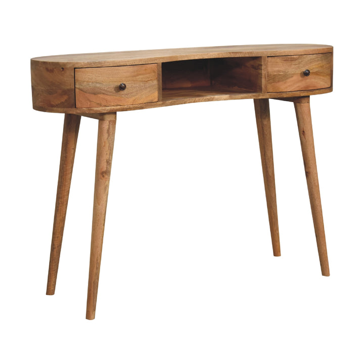 Oak - ish Wave Writing Desk - Smiddy Furniture