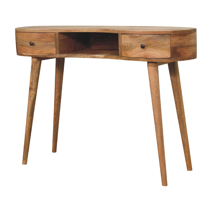 Oak - ish Wave Writing Desk - Smiddy Furniture