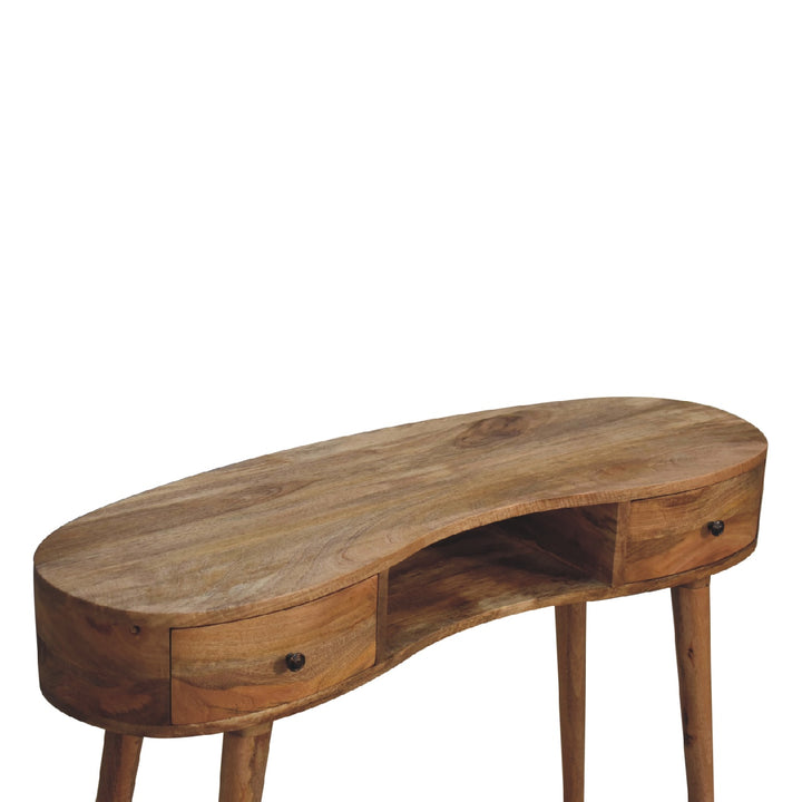 Oak - ish Wave Writing Desk - Smiddy Furniture