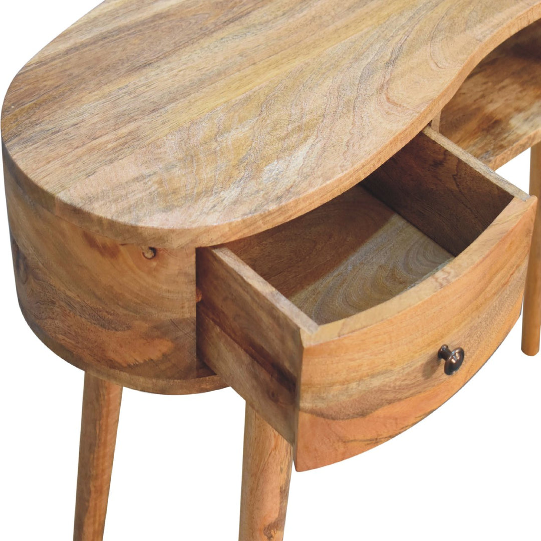 Oak - ish Wave Writing Desk - Smiddy Furniture