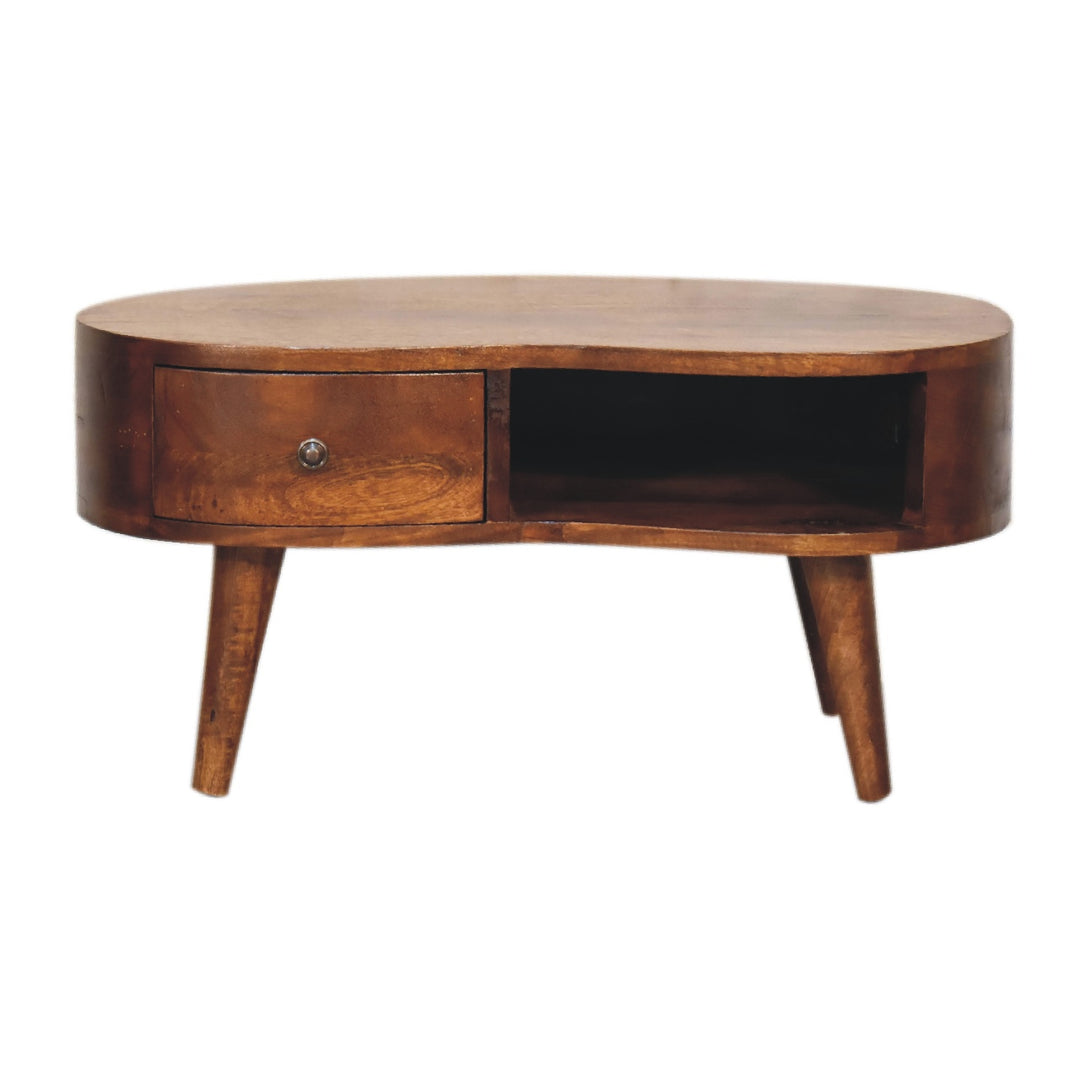 Mini Chesnut Wave Coffee Table-Smiddy Furniture