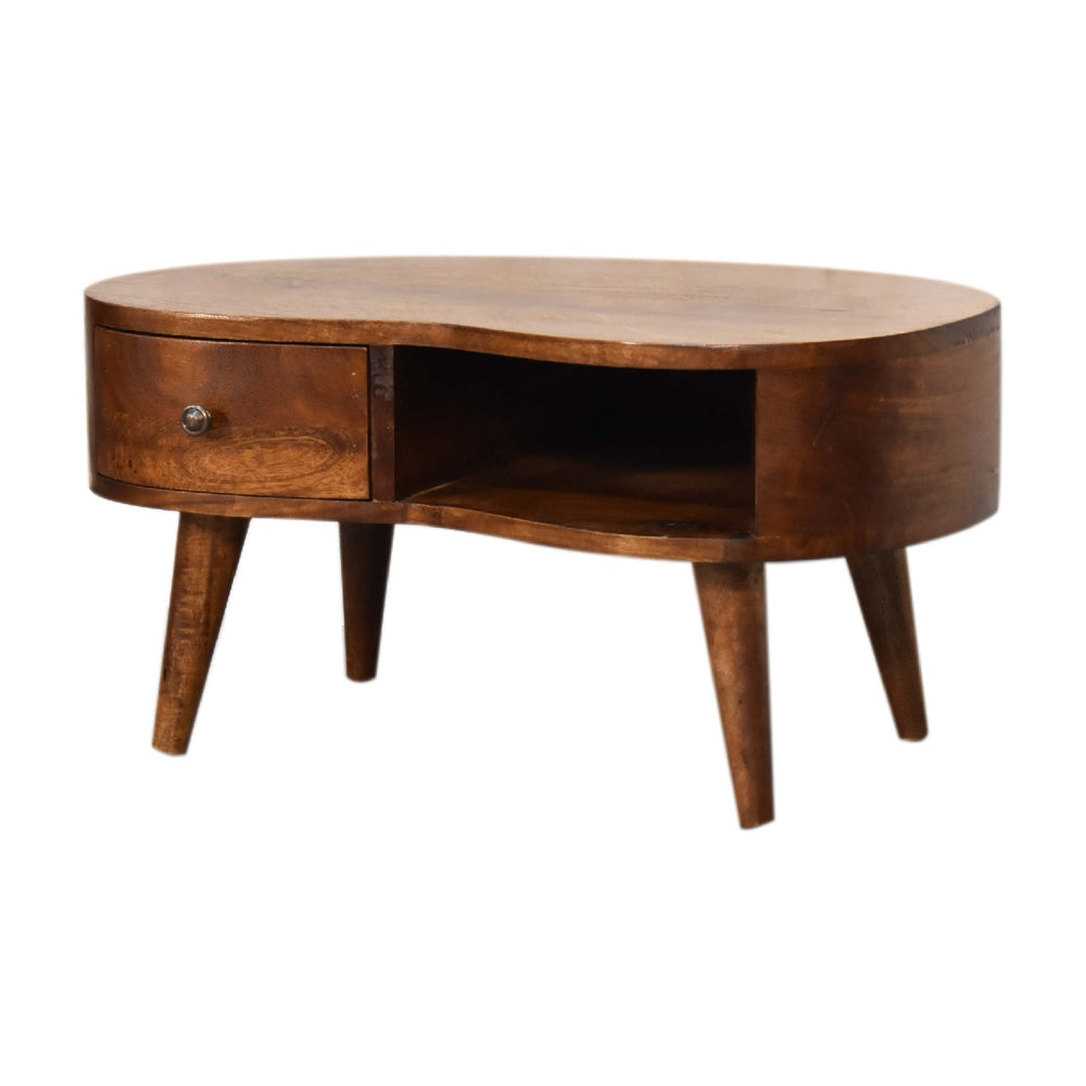 Mini Chesnut Wave Coffee Table-Smiddy Furniture