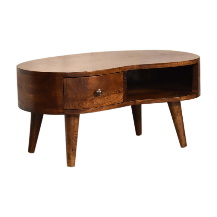 Mini Chesnut Wave Coffee Table-Smiddy Furniture