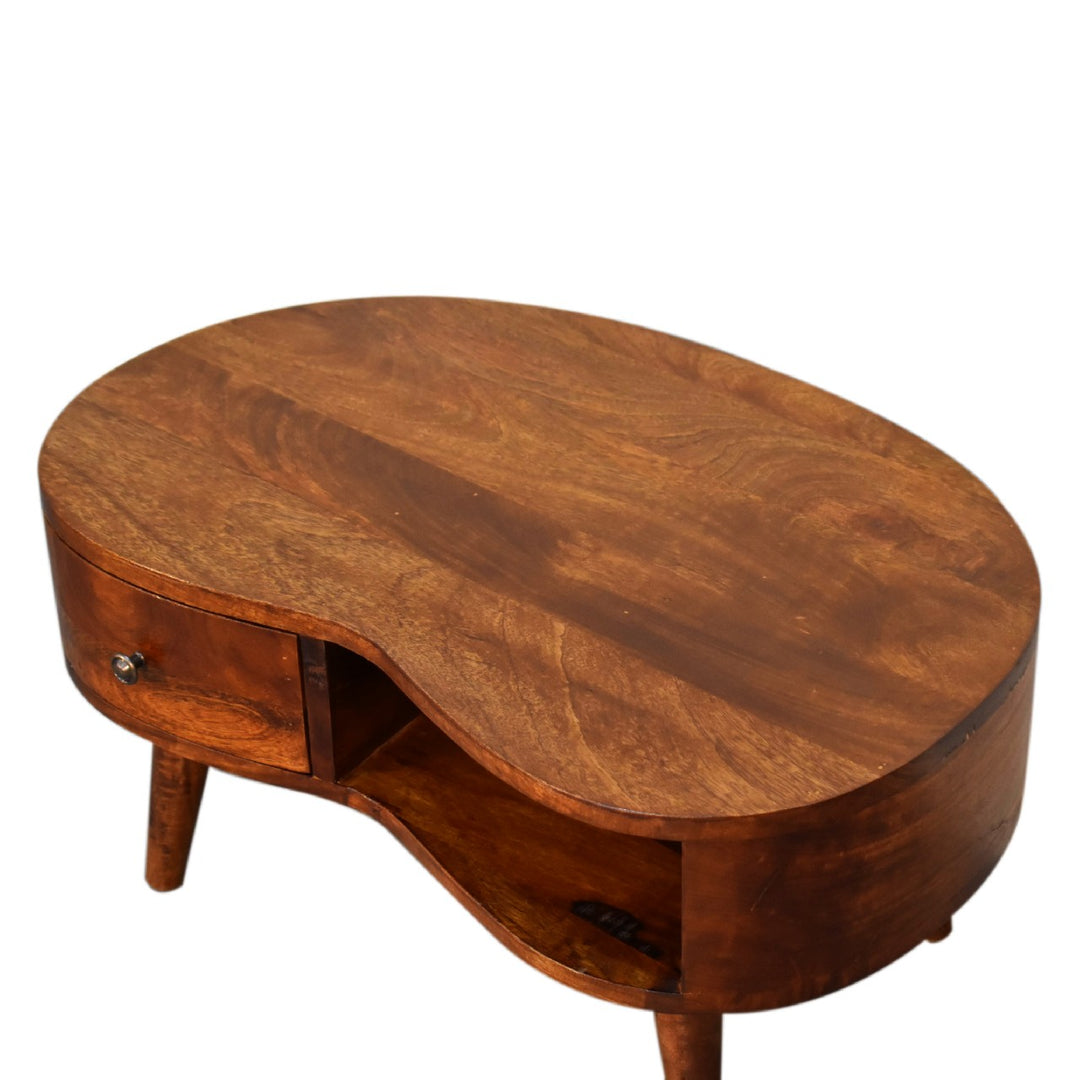 Mini Chesnut Wave Coffee Table-Smiddy Furniture