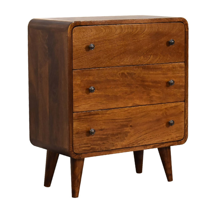 Mini Curved Chestnut Chest-Smiddy Furniture