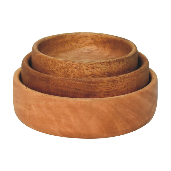 Solid Wood Fruit Bowl Set of 3 - Smiddy Furniture