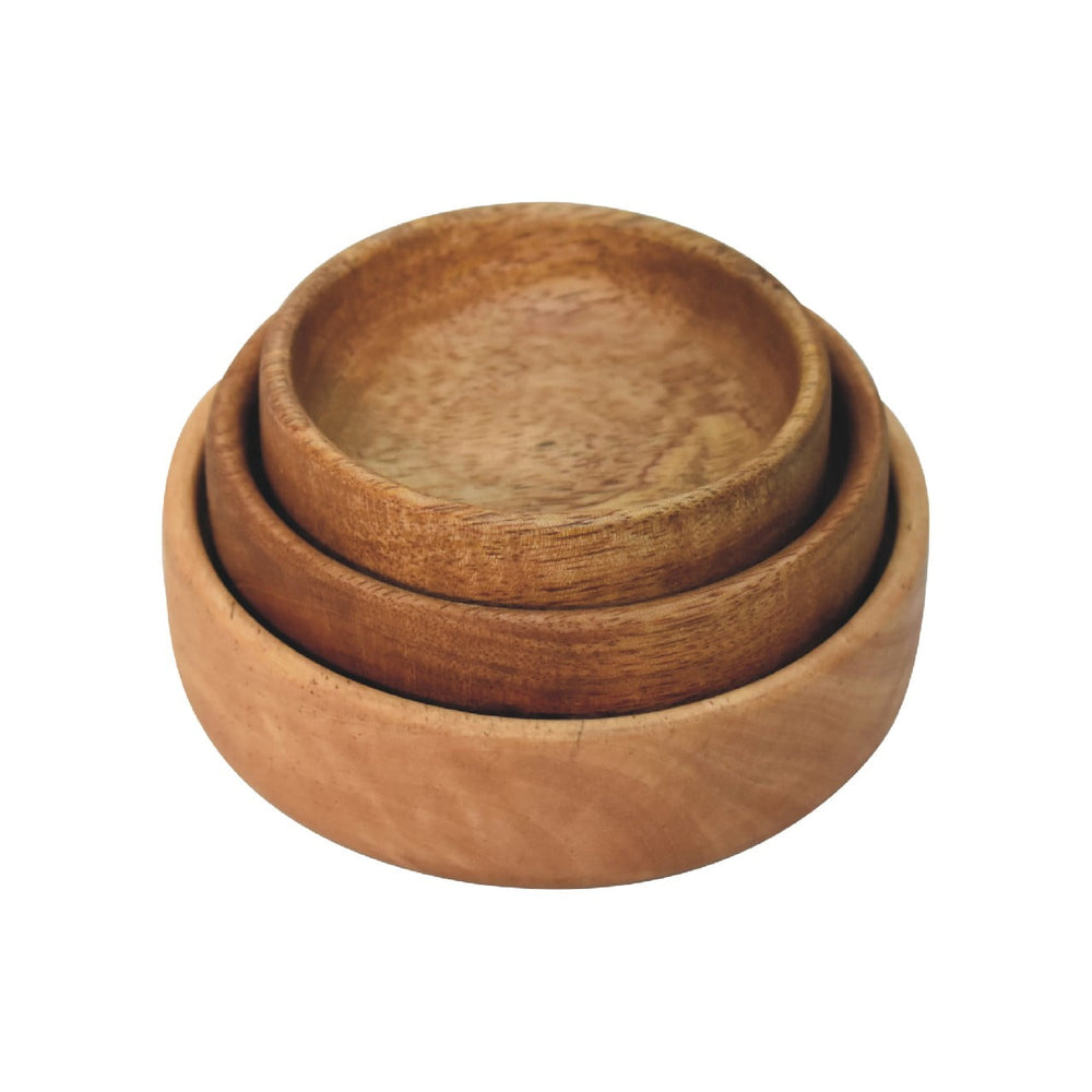 Solid Wood Fruit Bowl Set of 3 - Smiddy Furniture