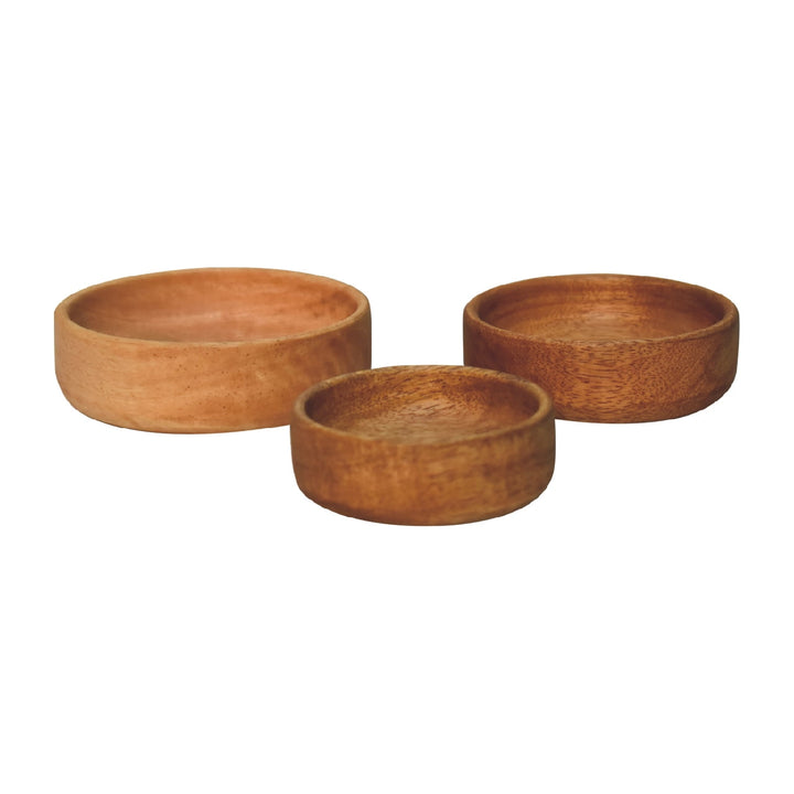 Solid Wood Fruit Bowl Set of 3 - Smiddy Furniture