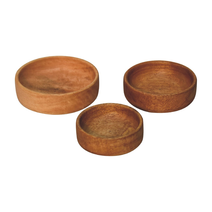 Solid Wood Fruit Bowl Set of 3 - Smiddy Furniture