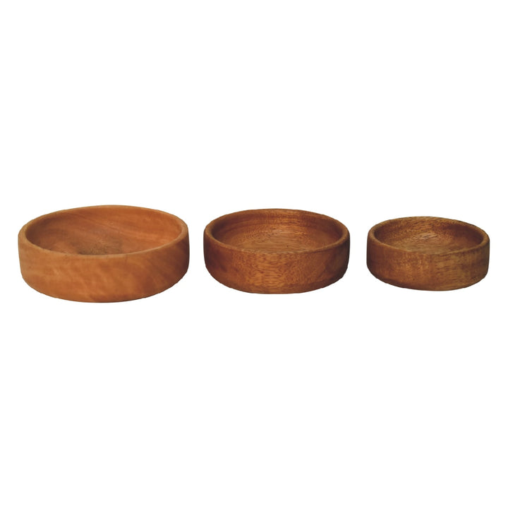 Solid Wood Fruit Bowl Set of 3 - Smiddy Furniture