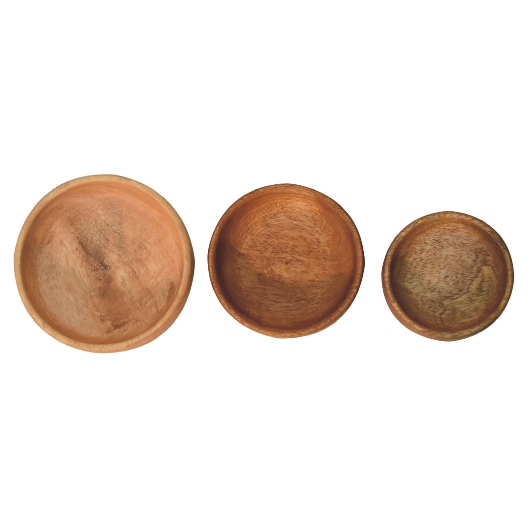 Solid Wood Fruit Bowl Set of 3 - Smiddy Furniture