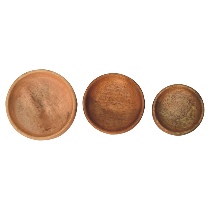 Solid Wood Fruit Bowl Set of 3 - Smiddy Furniture
