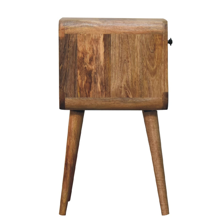 Mini Oak - ish Curve Lower Bedside - Smiddy Furniture
