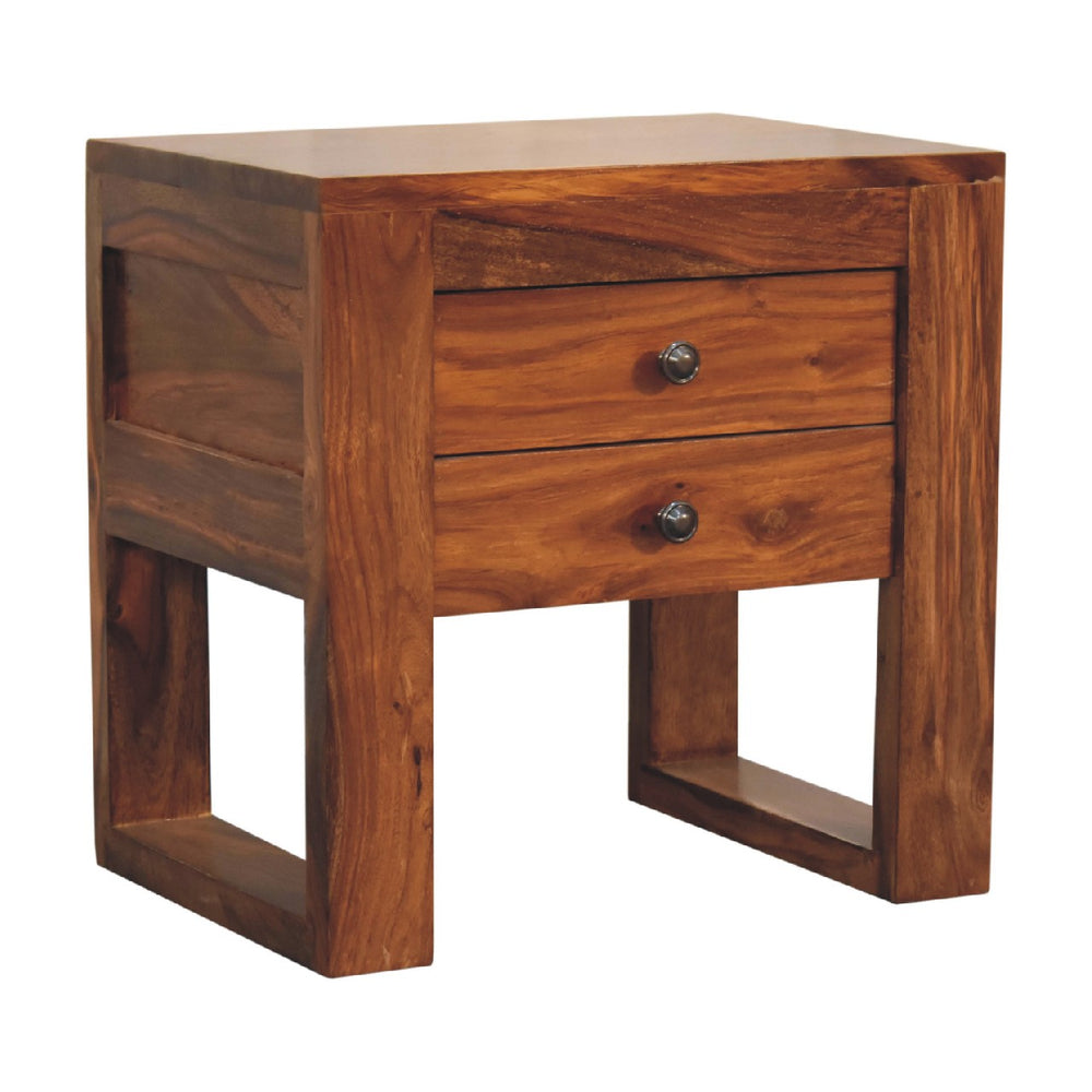 U - Square Honey Bedside - Smiddy Furniture