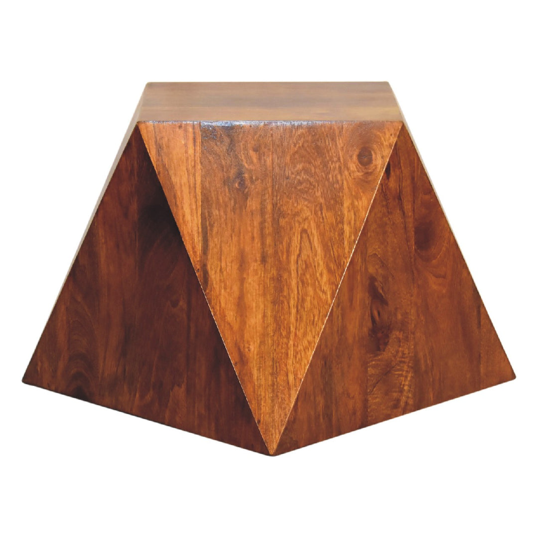 Chestnut Abstract End Table-Smiddy Furniture