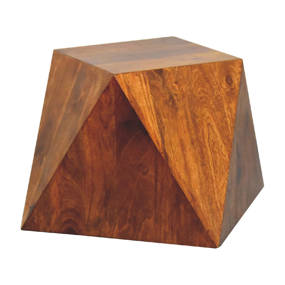 Chestnut Abstract End Table-Smiddy Furniture
