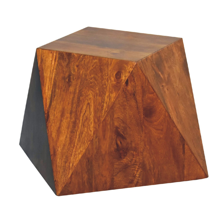 Chestnut Abstract End Table-Smiddy Furniture