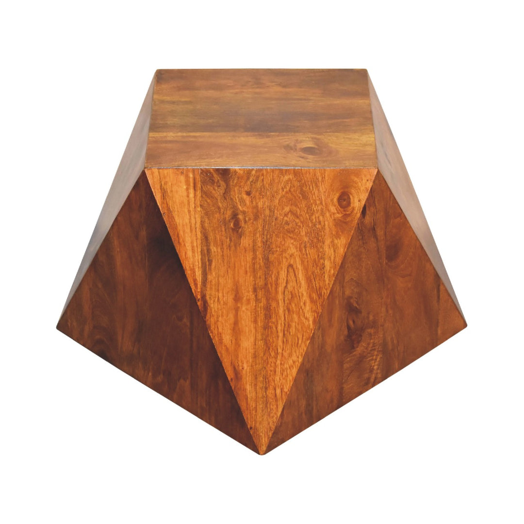 Chestnut Abstract End Table-Smiddy Furniture