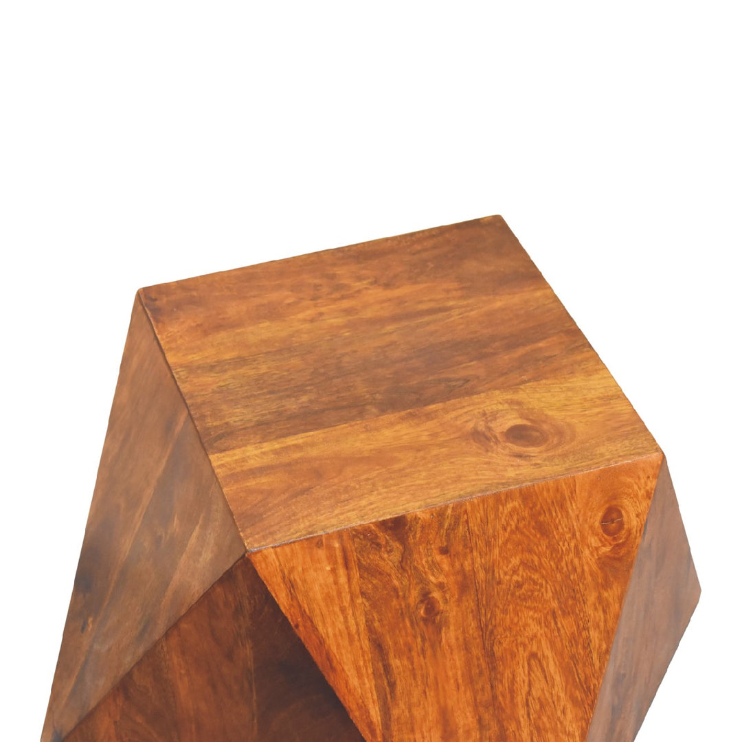 Chestnut Abstract End Table-Smiddy Furniture