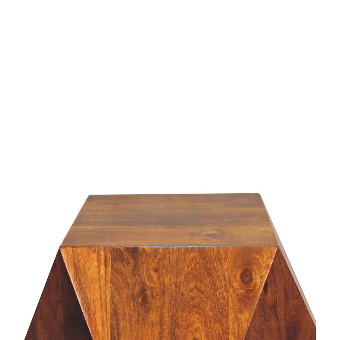 Chestnut Abstract End Table-Smiddy Furniture