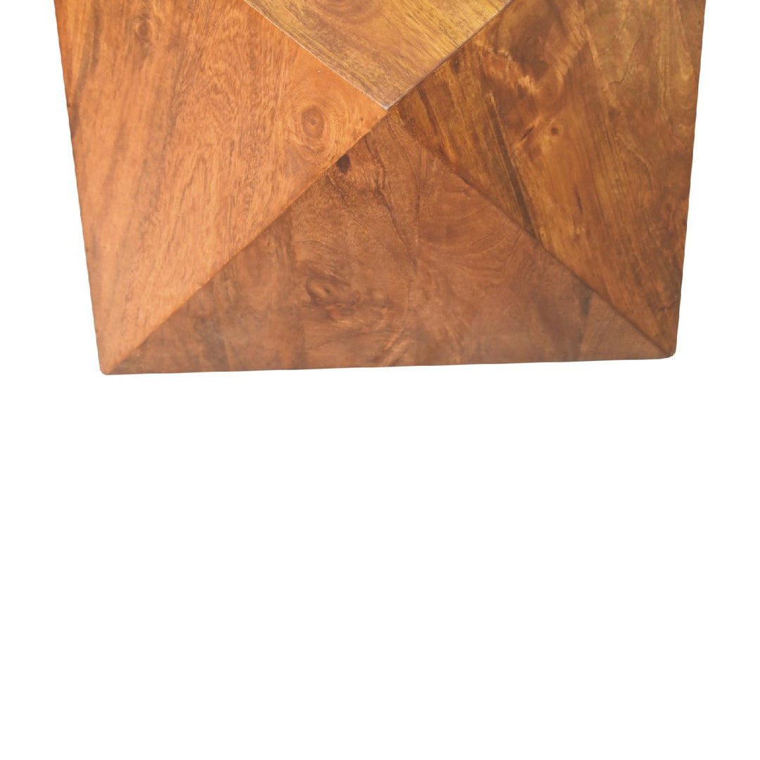 Chestnut Abstract End Table-Smiddy Furniture