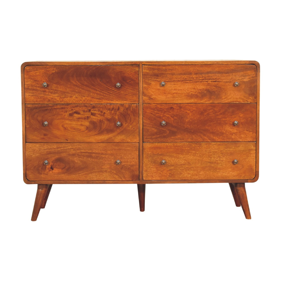 Large Curved Chestnut Chest-Smiddy Furniture