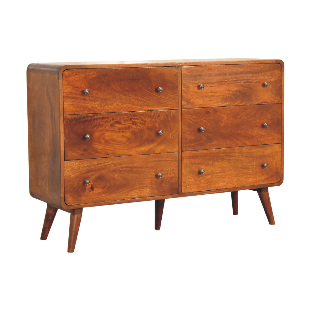 Large Curved Chestnut Chest-Smiddy Furniture