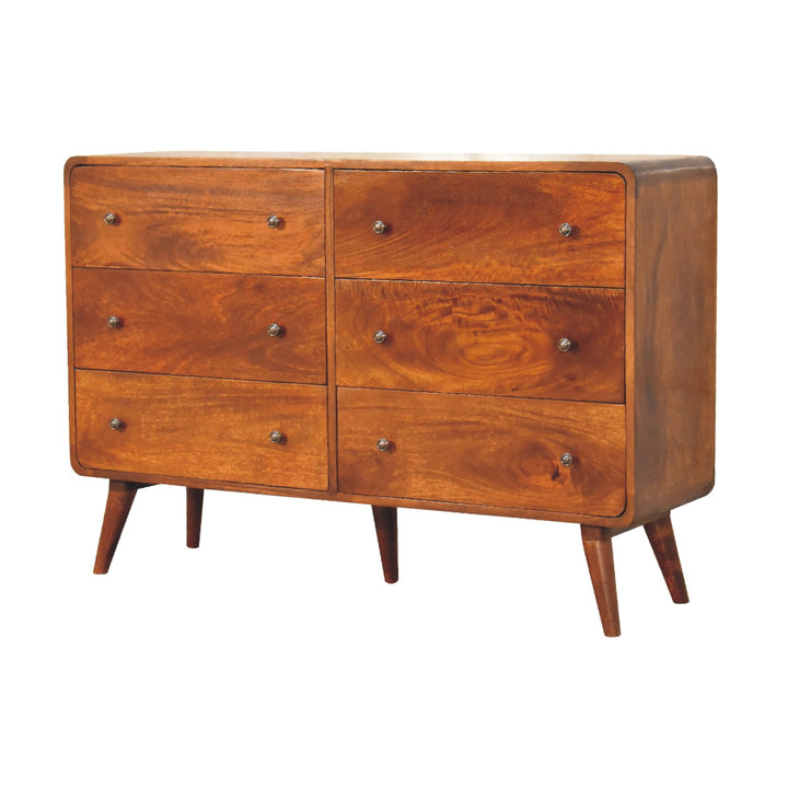 Large Curved Chestnut Chest-Smiddy Furniture