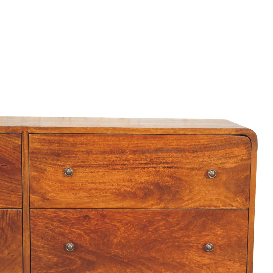 Large Curved Chestnut Chest-Smiddy Furniture