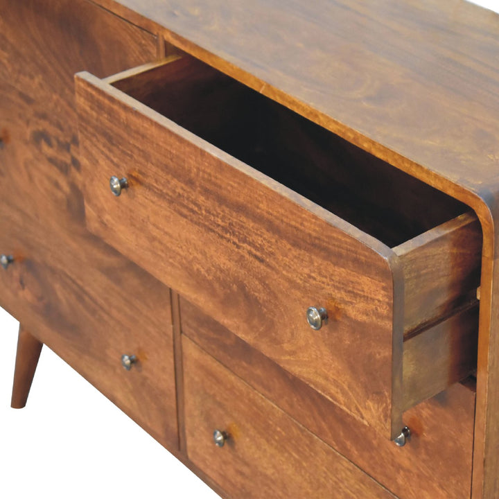 Large Curved Chestnut Chest-Smiddy Furniture