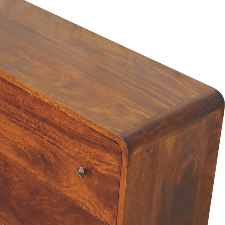 Large Curved Chestnut Chest-Smiddy Furniture