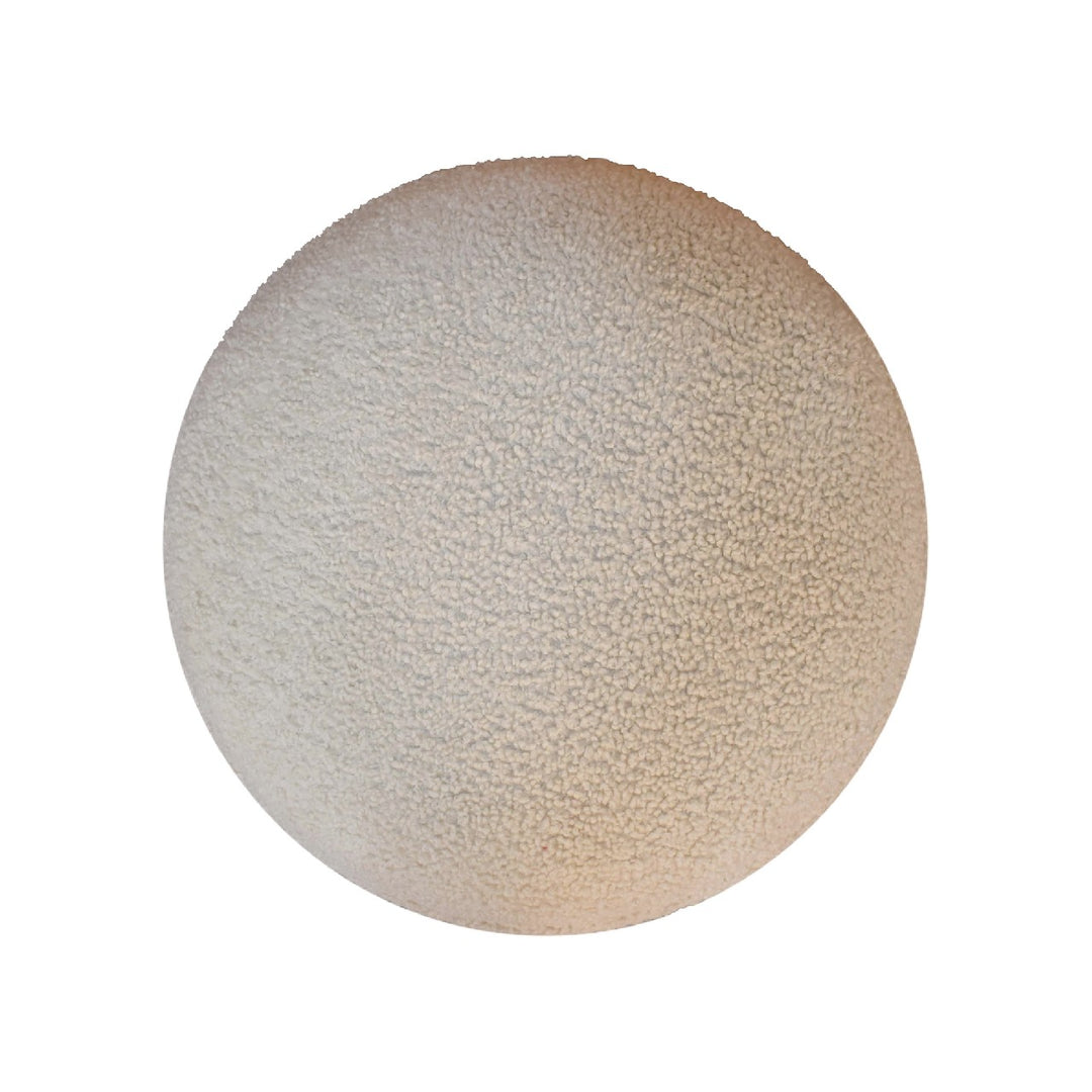 Cream Boucle Rounded Footstool - Smiddy Furniture