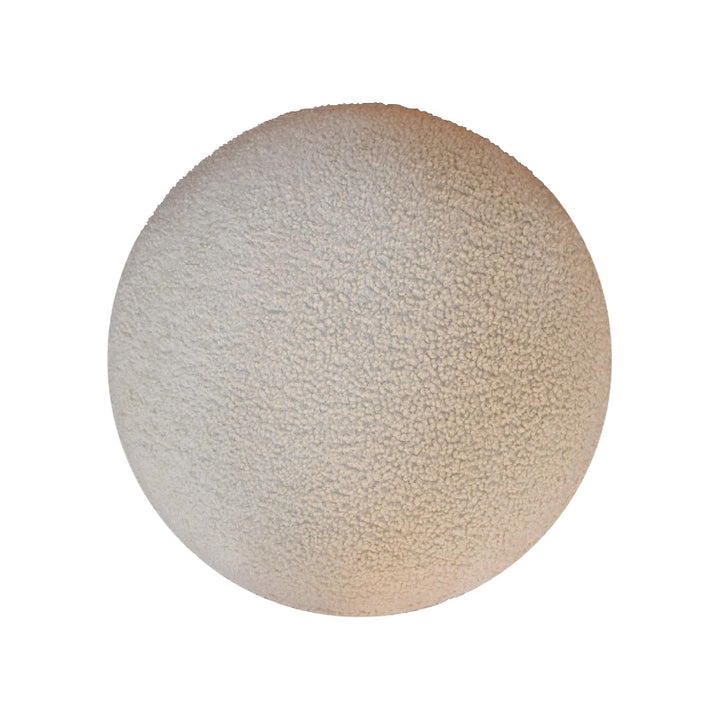 Cream Boucle Rounded Footstool - Smiddy Furniture