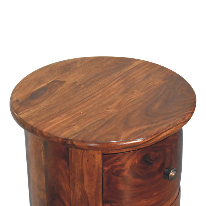 3 Drawer Chestnut Sheesham Drum - Smiddy Furniture