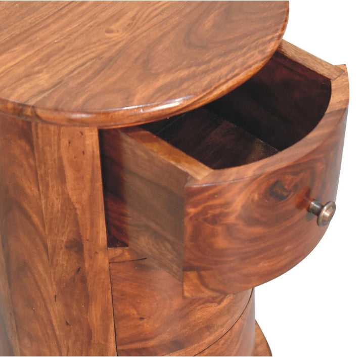 3 Drawer Chestnut Sheesham Drum - Smiddy Furniture