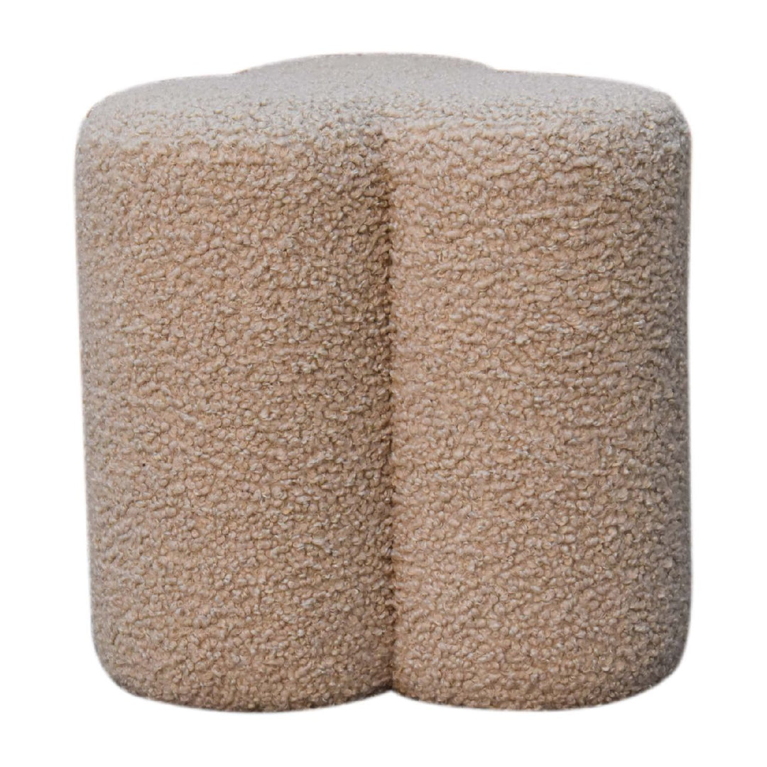 Mud Boucle Clover Footstool-Smiddy Furniture