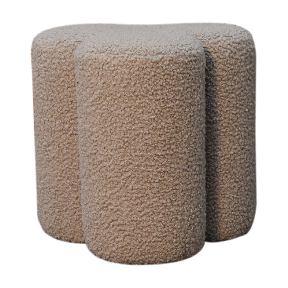 Mud Boucle Clover Footstool-Smiddy Furniture