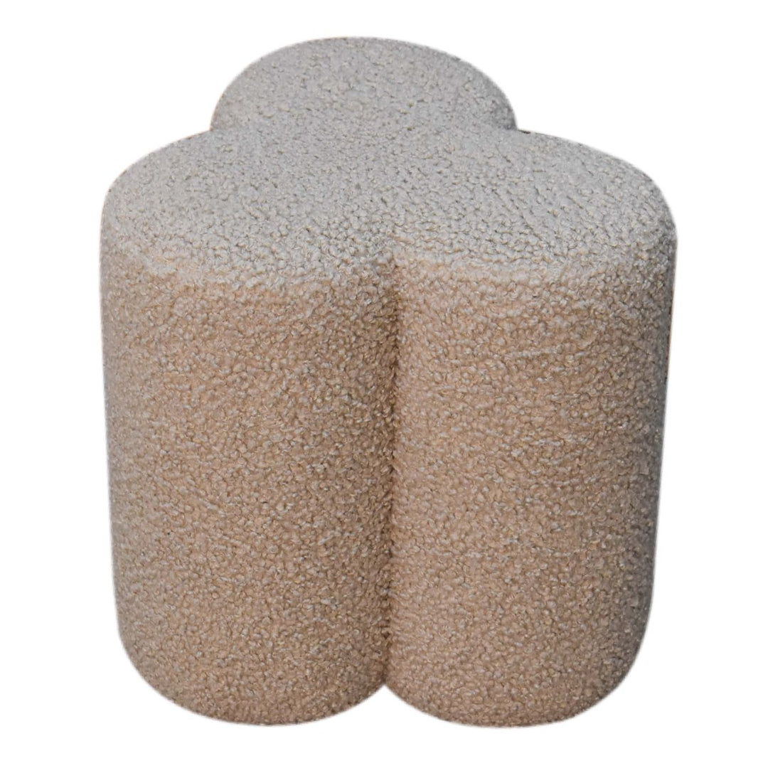 Mud Boucle Clover Footstool-Smiddy Furniture