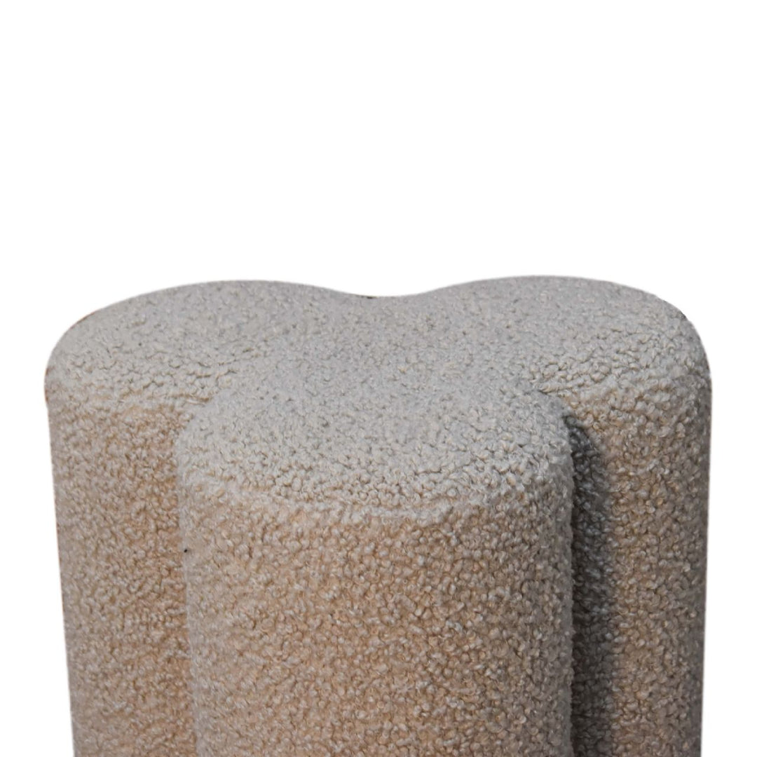 Mud Boucle Clover Footstool-Smiddy Furniture