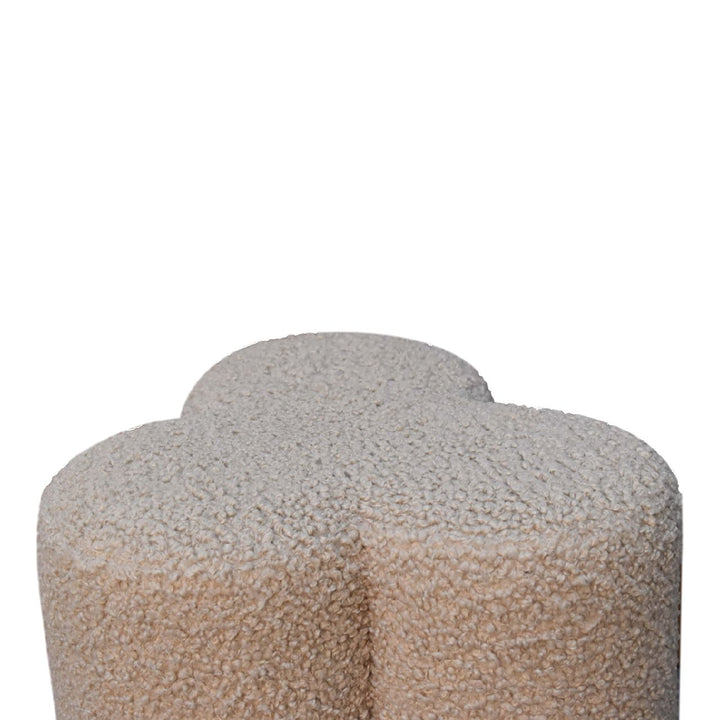 Mud Boucle Clover Footstool-Smiddy Furniture