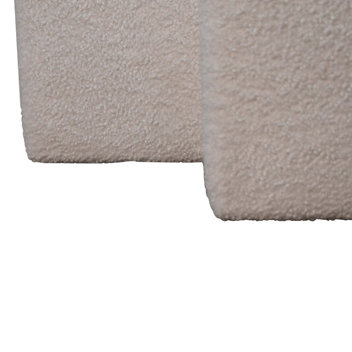 White Boucle Twin Footstool - Smiddy Furniture