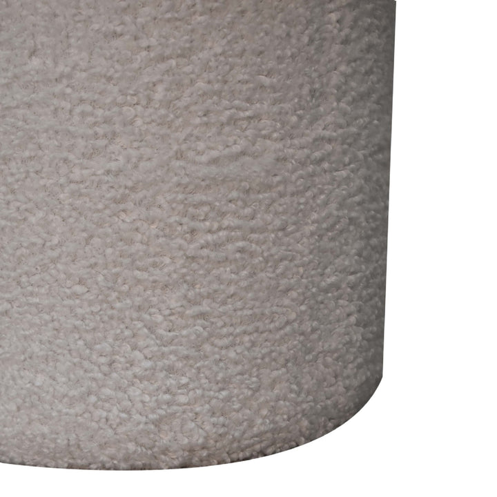 White Boucle Mushroom Footstool - Smiddy Furniture