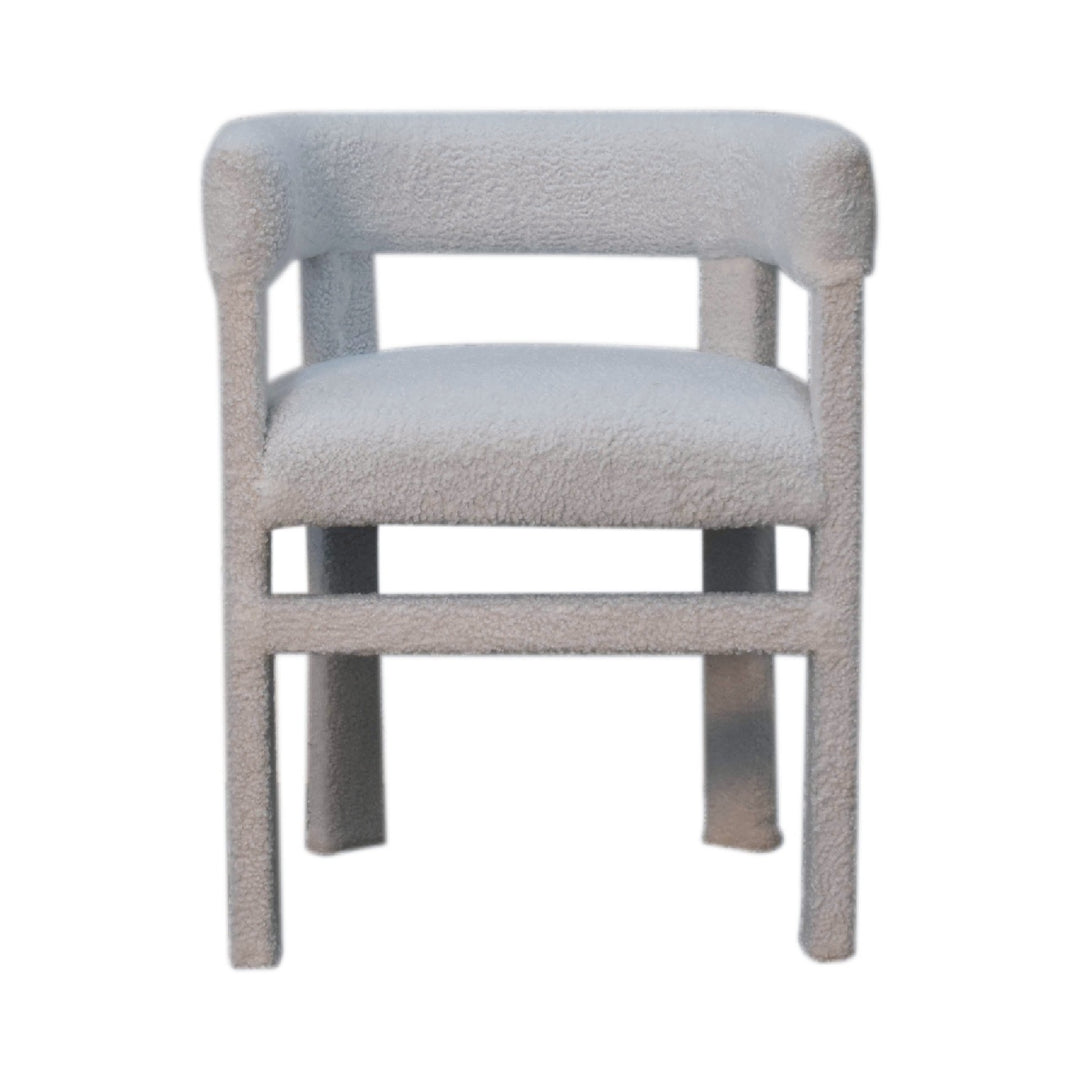 White Boucle Occasional Chair - Smiddy Furniture